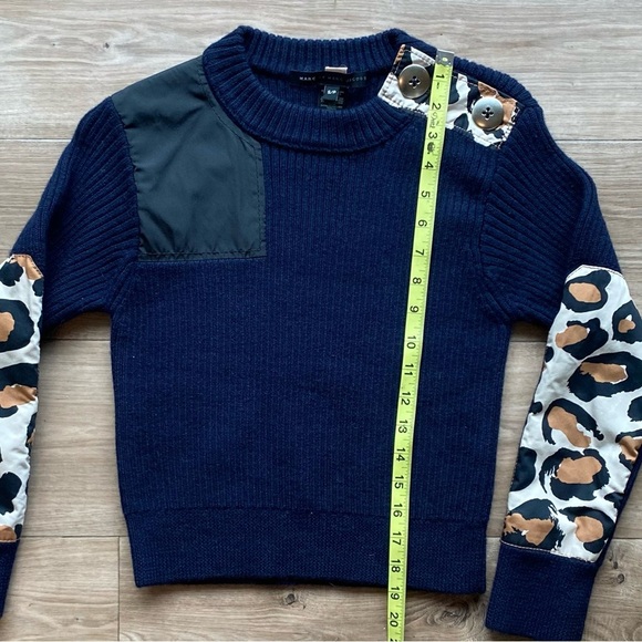 Marc By Marc Jacobs Navy and Leopard Print Sweater - Picture 5 of 7